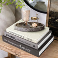 1DOT2 Decorative Books Set of 3, Black-Gray-Beige Luxury Coffee Table Books