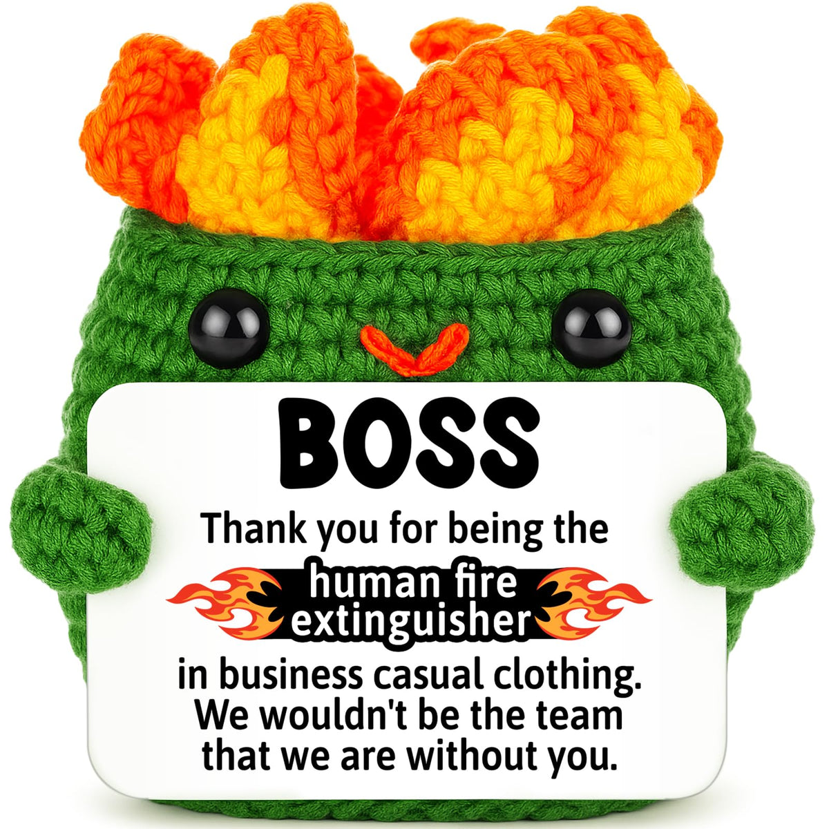 Positive Crochet Dumpster Raging Fire Thank You Birthday Retirement