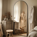 76"x34" Arched Full Length Mirror, Large Floor Mirror, Black