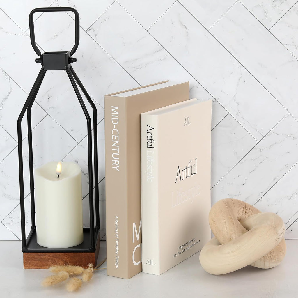 Aesthetic Decorative Books Set of 2 - Stylish Boxes for Coffee Table Decor