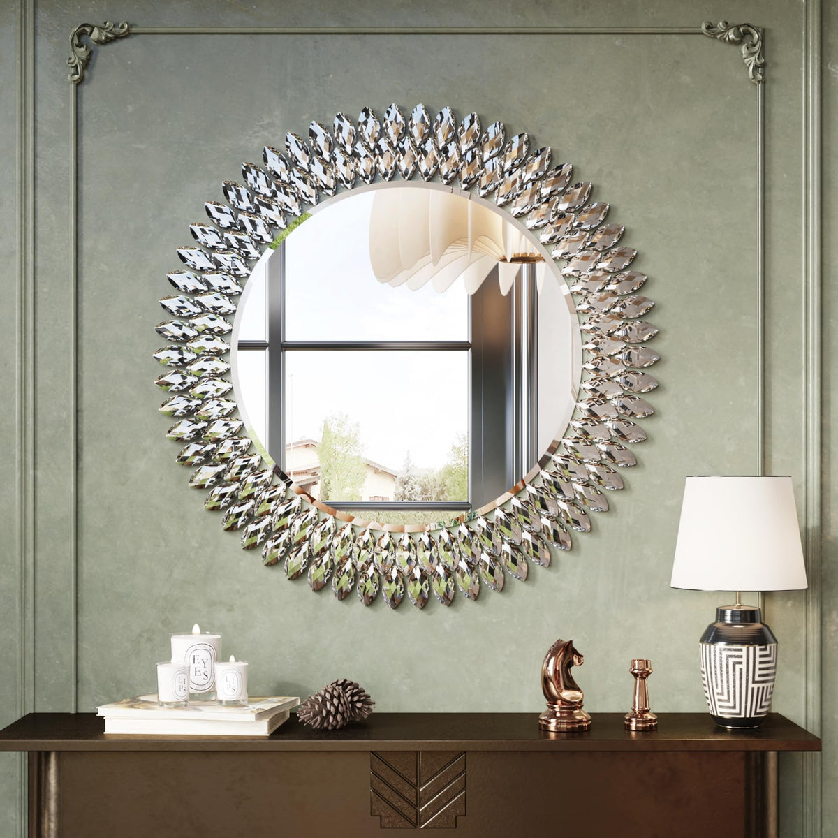 Kelly Miller 24"x36" Jeweled Luxury Rectangle Decorative Wall Mirror
