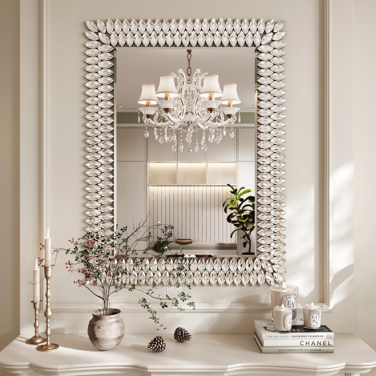 Kelly Miller 24"x36" Jeweled Luxury Rectangle Decorative Wall Mirror