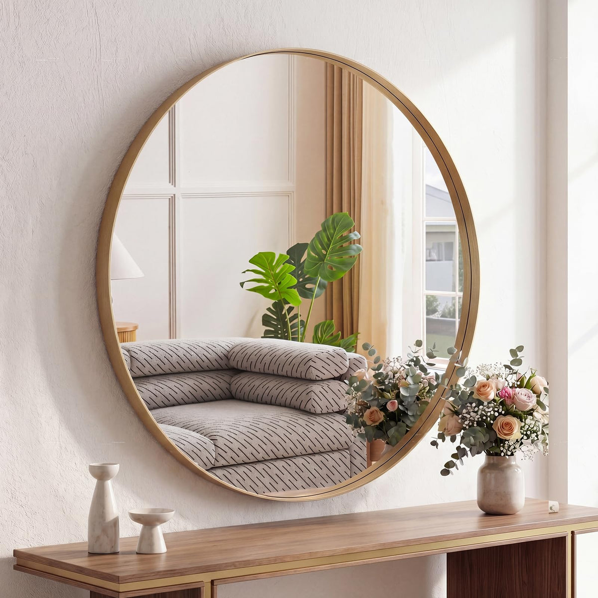 Sweetcrispy Bathroom Mirror 40x30 Inch, Vanity Mirror for Wall
