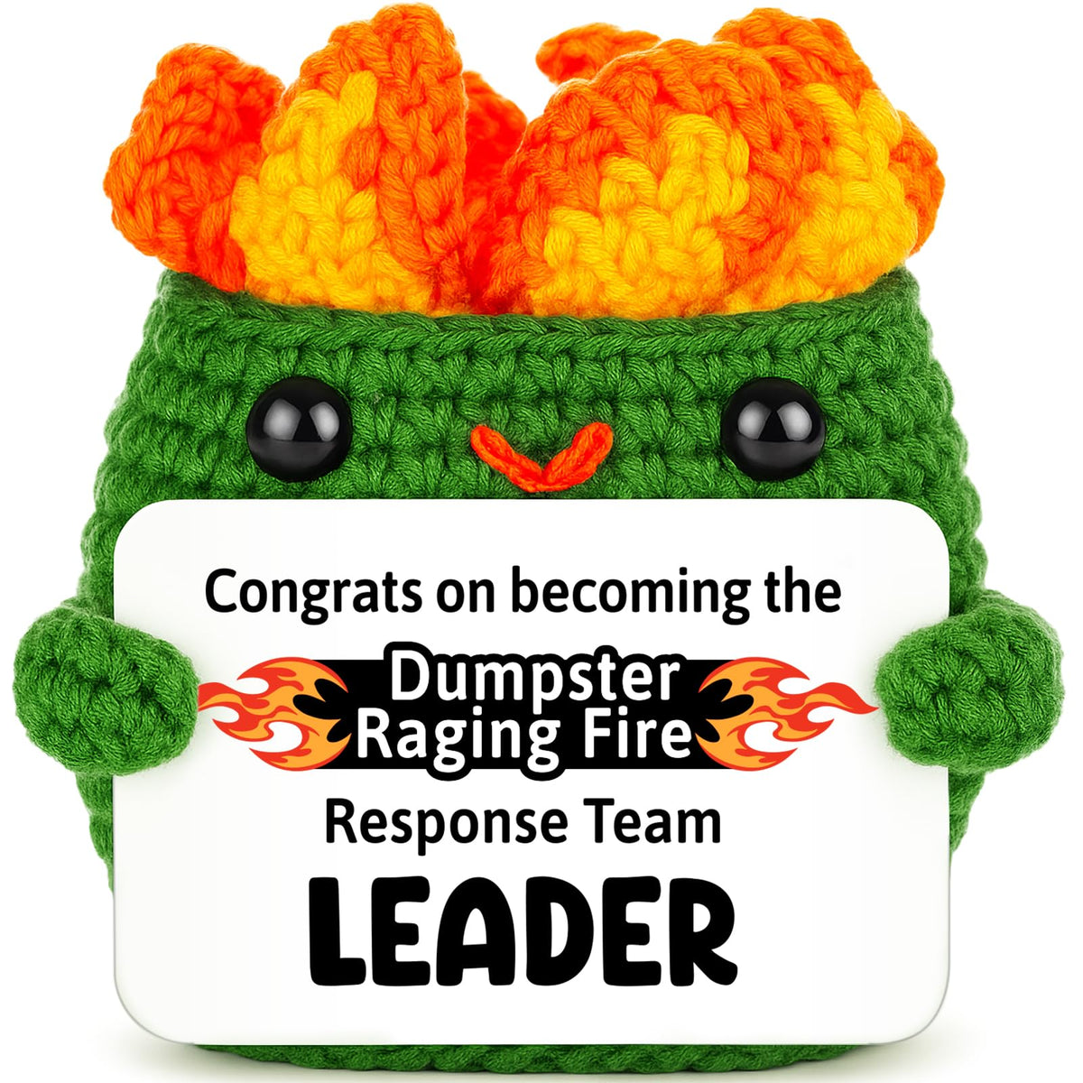Positive Crochet Dumpster Raging Fire Thank You Birthday Retirement