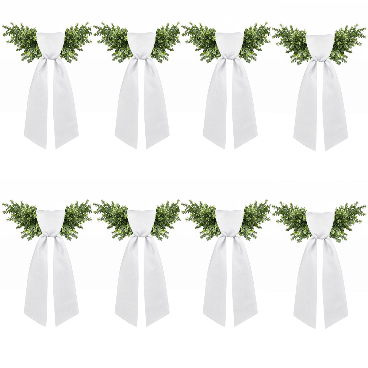 2 Pcs White Wreath Sash for Front Door, Embroidery Blank Wreath Sashes, Textured Twill Finish Sash Ribbon Accessories for Flower Bouquet Garland Yard Doorway Wedding Xmas, 4.9 x 57 Inches