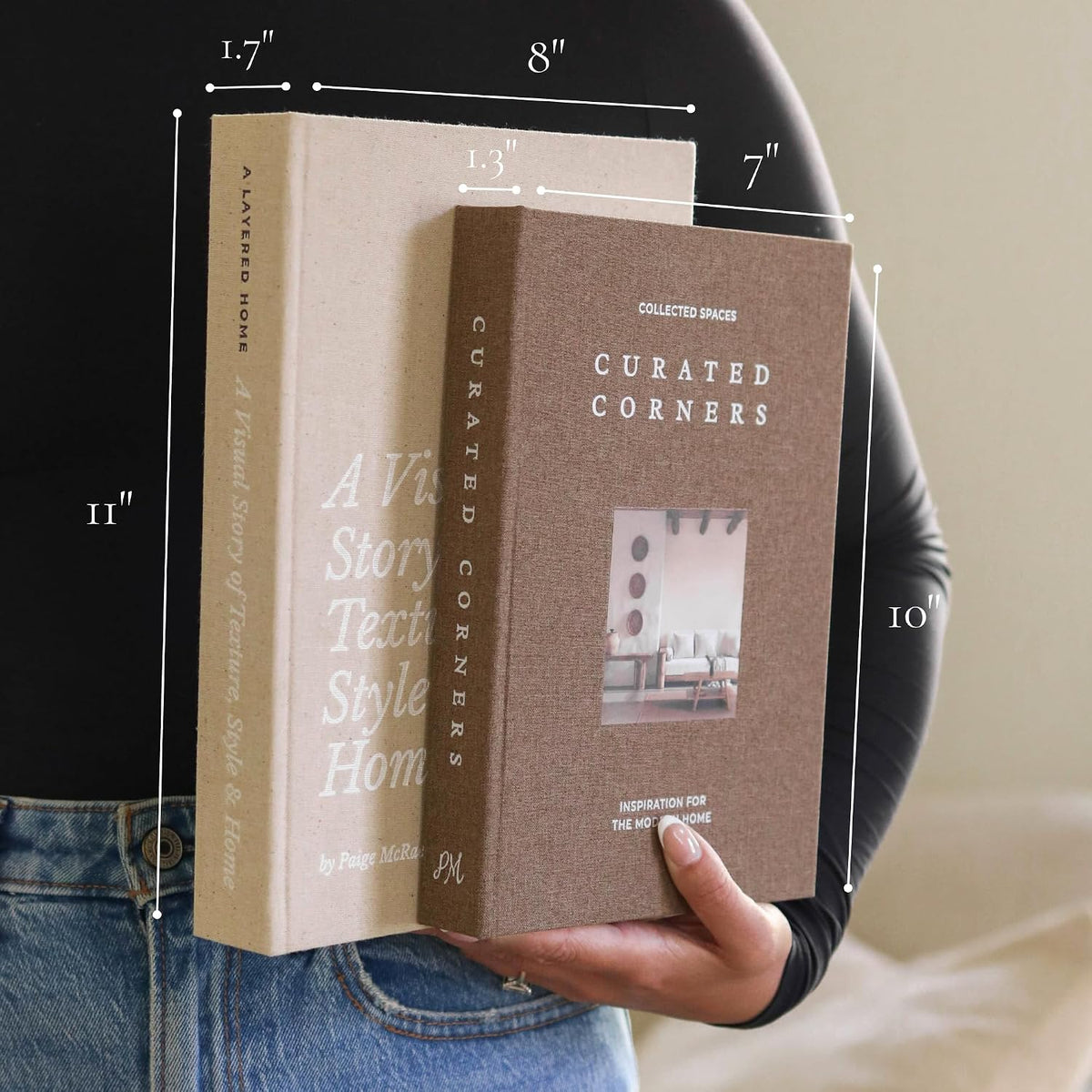 Decorative Books for Home Decor - 2 Linen Fake Books for Decorating Shelf