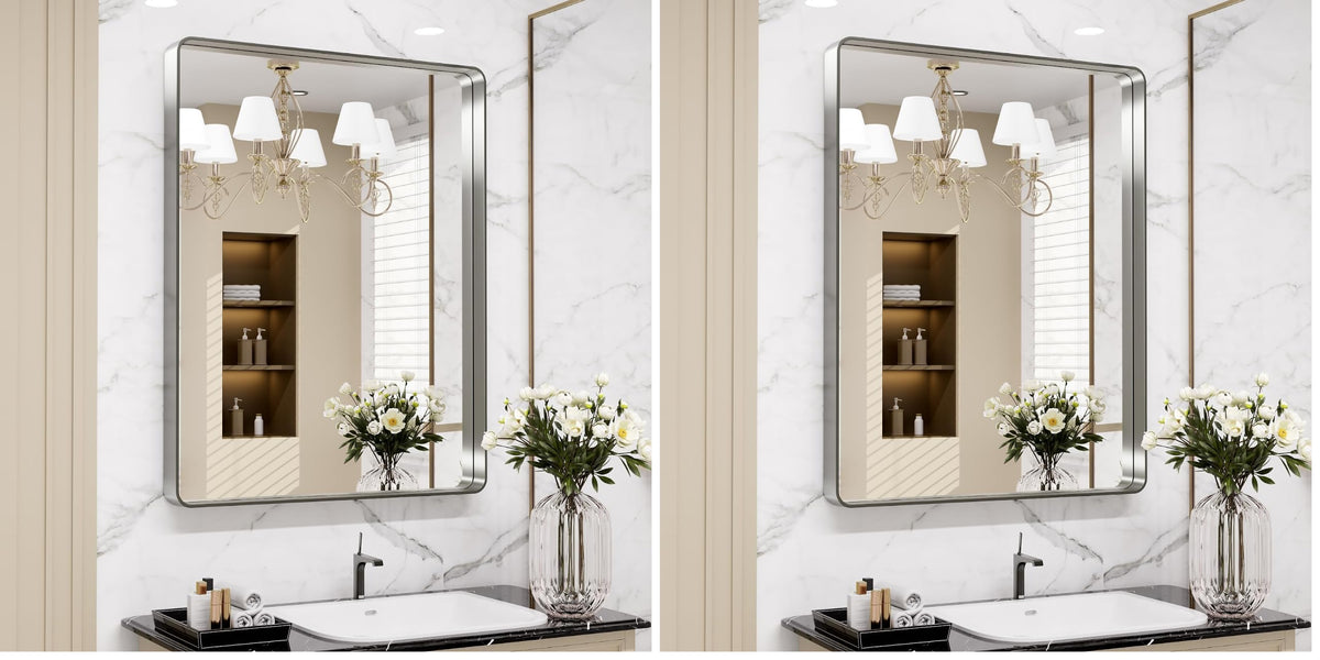 LOAAO 24"X36" Gold Bathroom Mirror