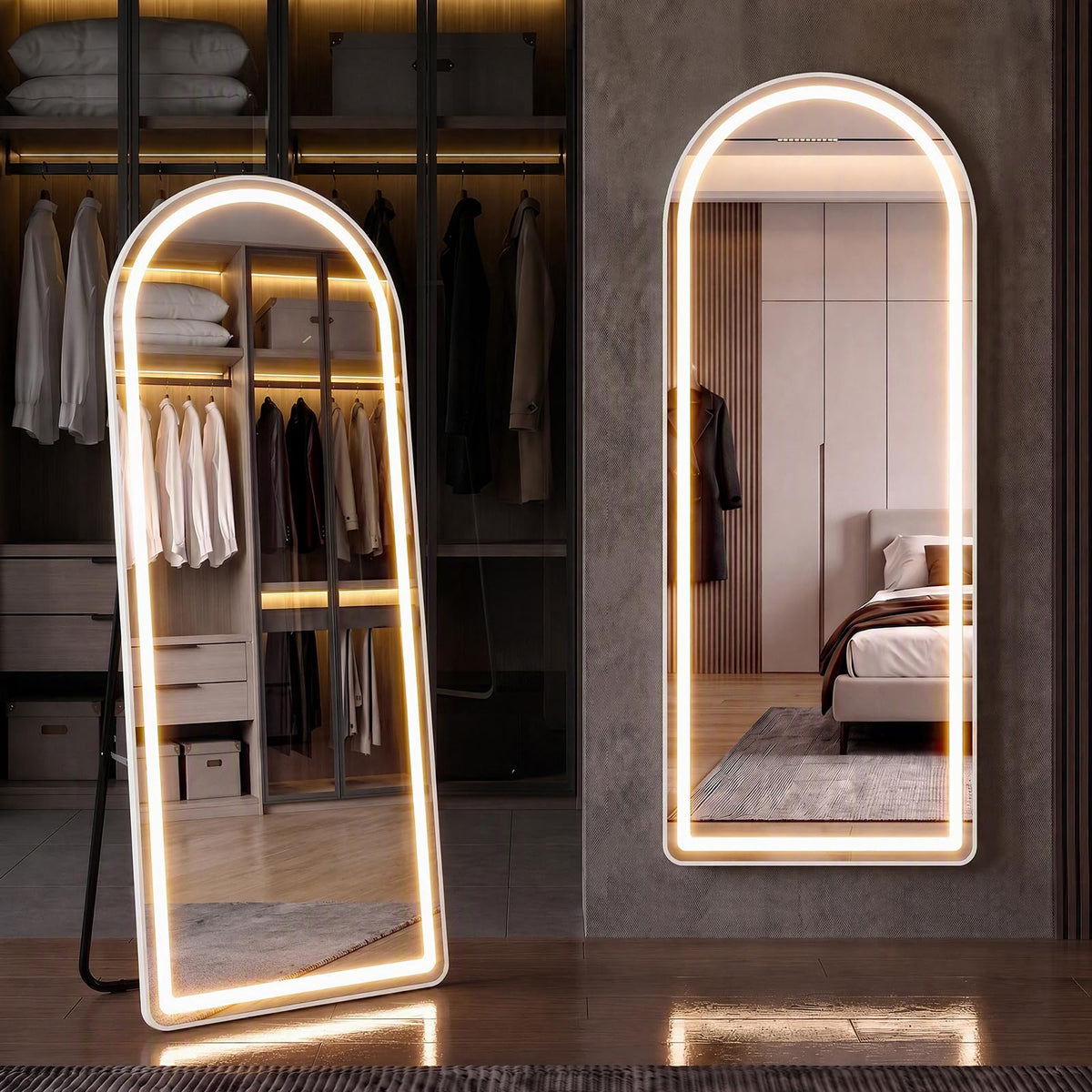 21"x64" Full Length Mirror with Lights, Standing Mirror