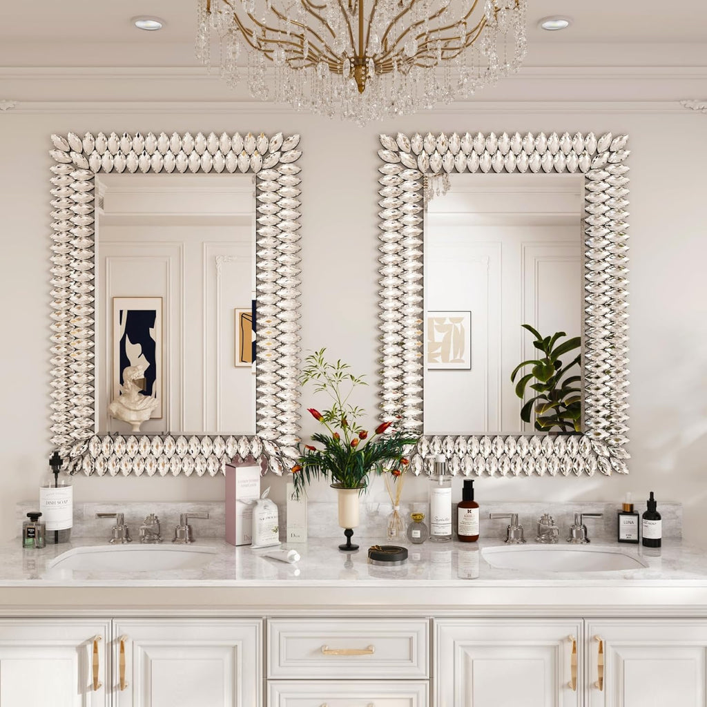 Kelly Miller 24"x36" Jeweled Luxury Rectangle Decorative Wall Mirror