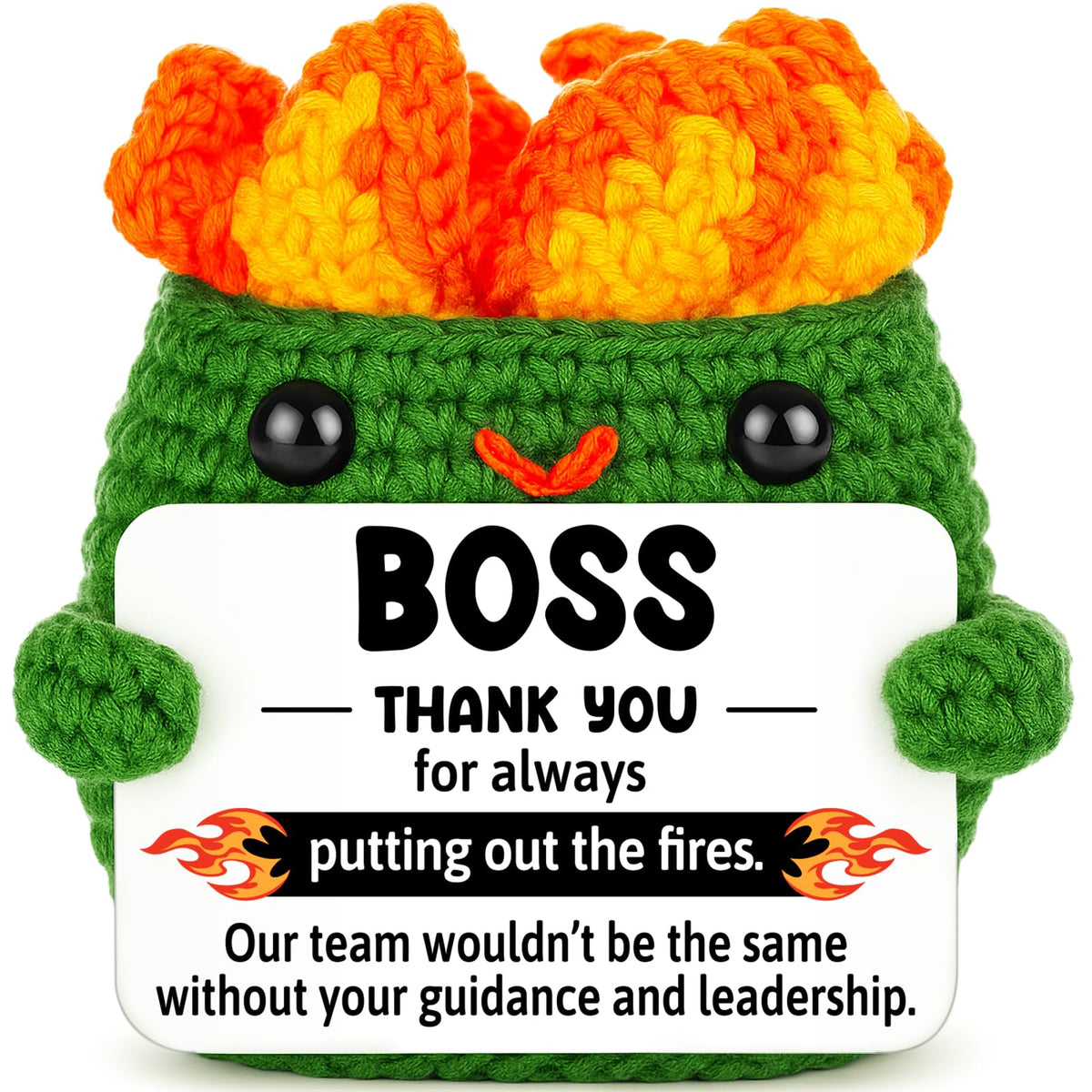 Positive Crochet Dumpster Raging Fire Thank You Birthday Retirement