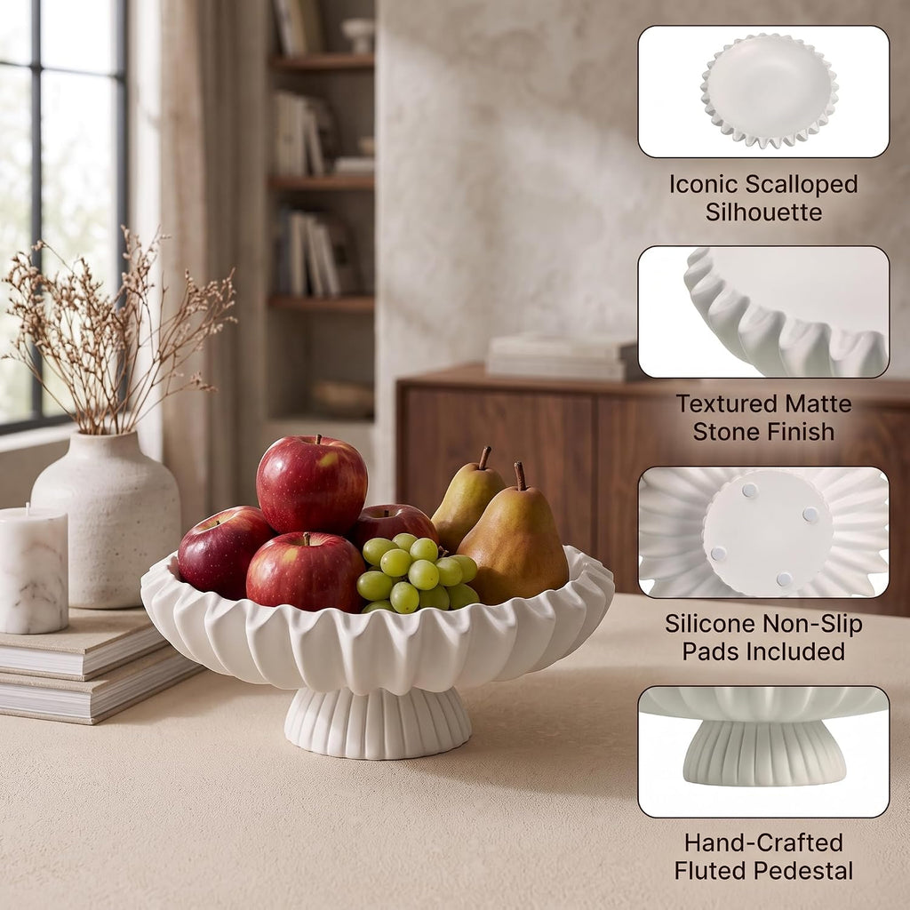 Lyeasw Large Decorative Bowl, Key Bowl for Entry Table, Modern 10” Wide Fruit Bowl for Home Decor, Coffee Table, Kitchen Counter or Serving Fruit, Keys