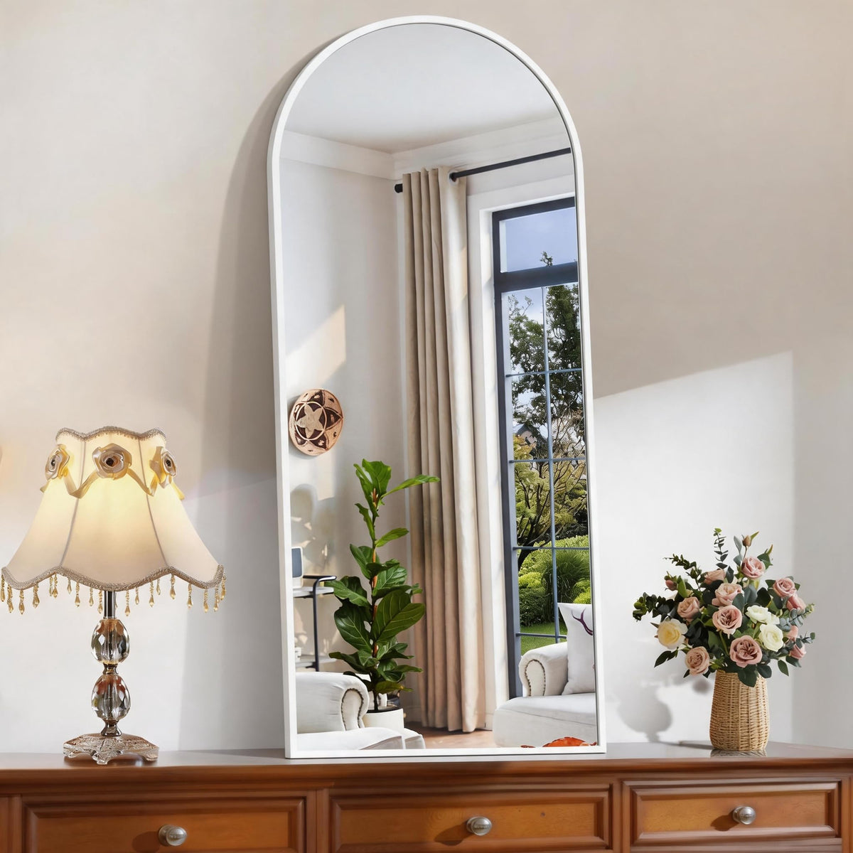 CIRCUMI Arched Wall Mirror, 36"x48" Black Arched Mirror for Bathroom
