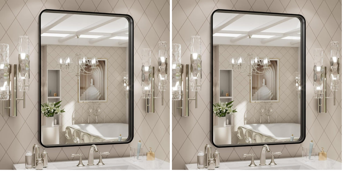 LOAAO 30"X36" Gold Bathroom Mirror