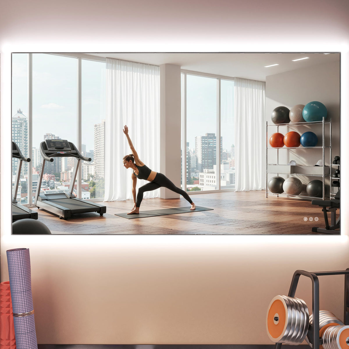 Hasipu 2 Pcs Home Gym Mirror, 72" x 36" Each, Large Full Length Frameless