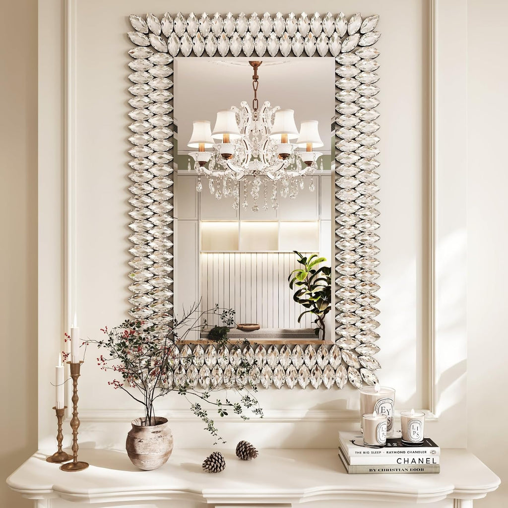 Kelly Miller 24"x36" Jeweled Luxury Rectangle Decorative Wall Mirror