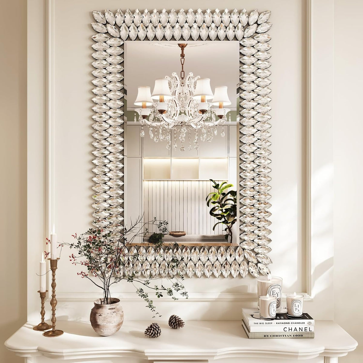 Kelly Miller 24"x36" Jeweled Luxury Rectangle Decorative Wall Mirror