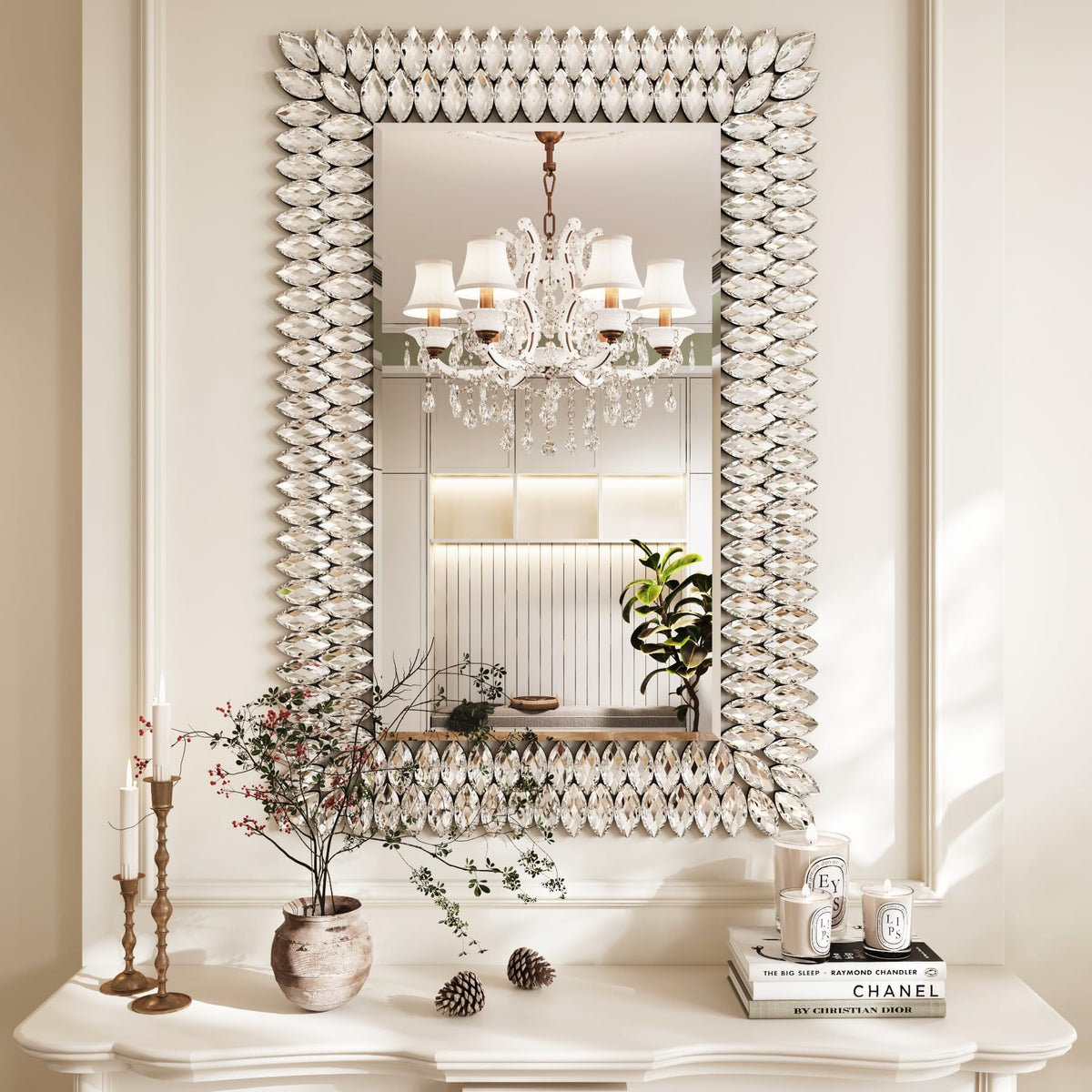 Kelly Miller 24"x36" Jeweled Luxury Rectangle Decorative Wall Mirror