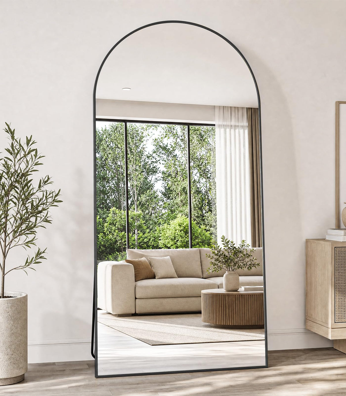Koonmi 71x30 Arched Full Length Mirror, Floor Mirror with Stand