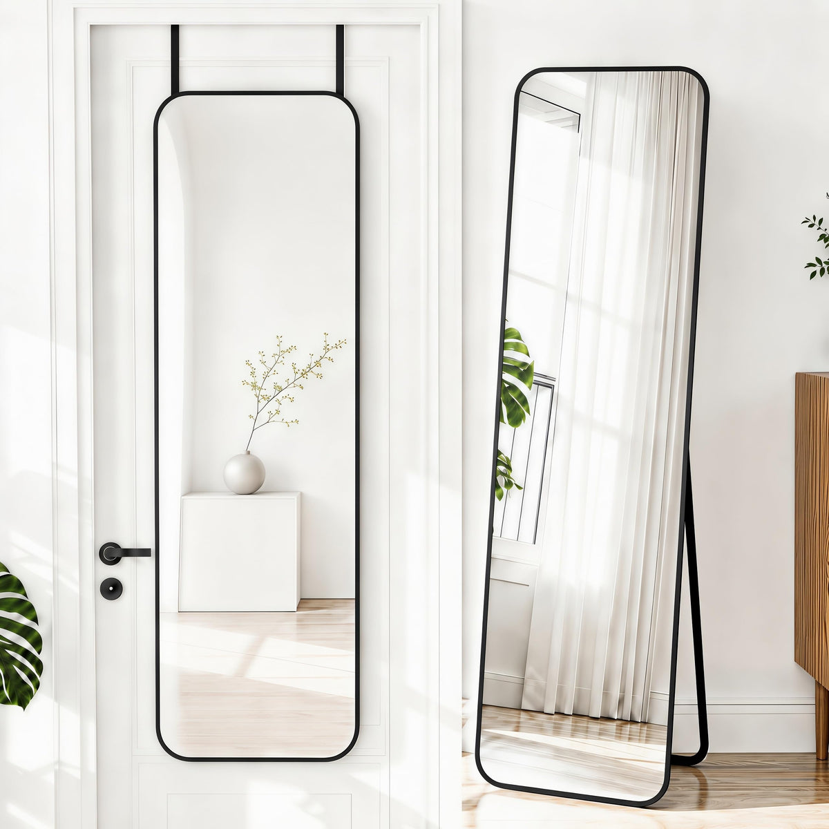 NARCISSUS 57x20 Full Length Mirror Over The Door or Freestanding/Wall Gold