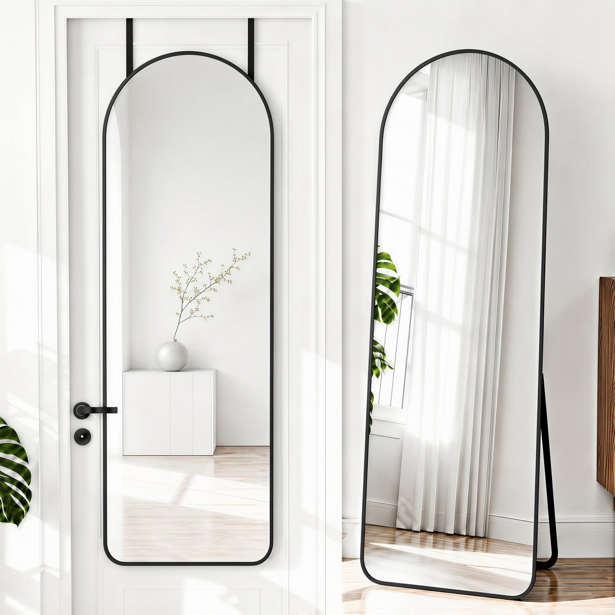 NARCISSUS 57x20 Full Length Mirror Over The Door or Freestanding/Wall Gold