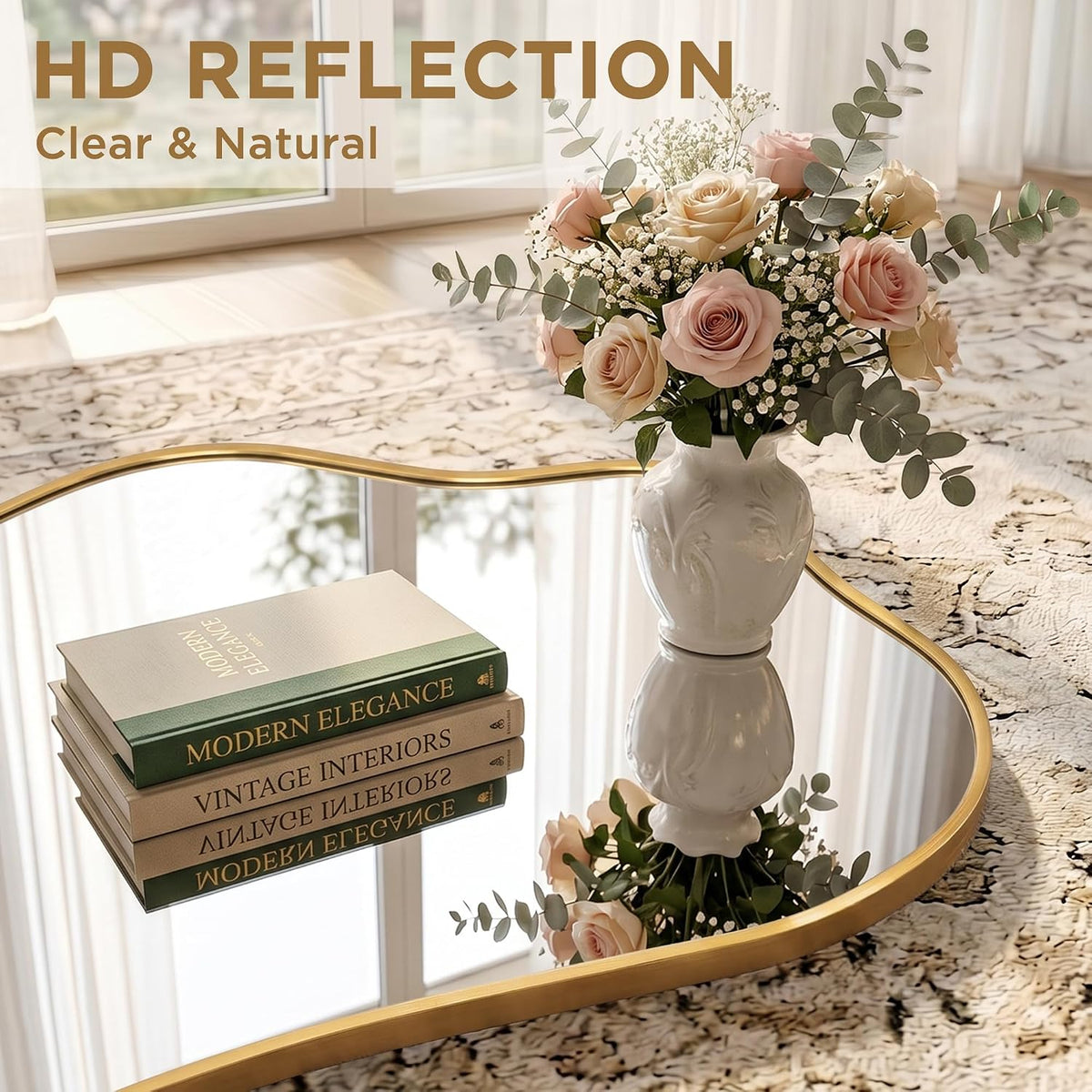 Dorlicecass Irregular Full Length with Stand-Standing Leaning Hanging 62.2"x22.8" Gold Asymmetrical Aluminum Frame Decorative Full Body Mirror for Living Room,Bedroom,Cloakroom,Entryway