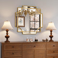 Kelly Miller 24"x48" Gold Foil Scalloped Edge Decorative Vanity Wall Mirror