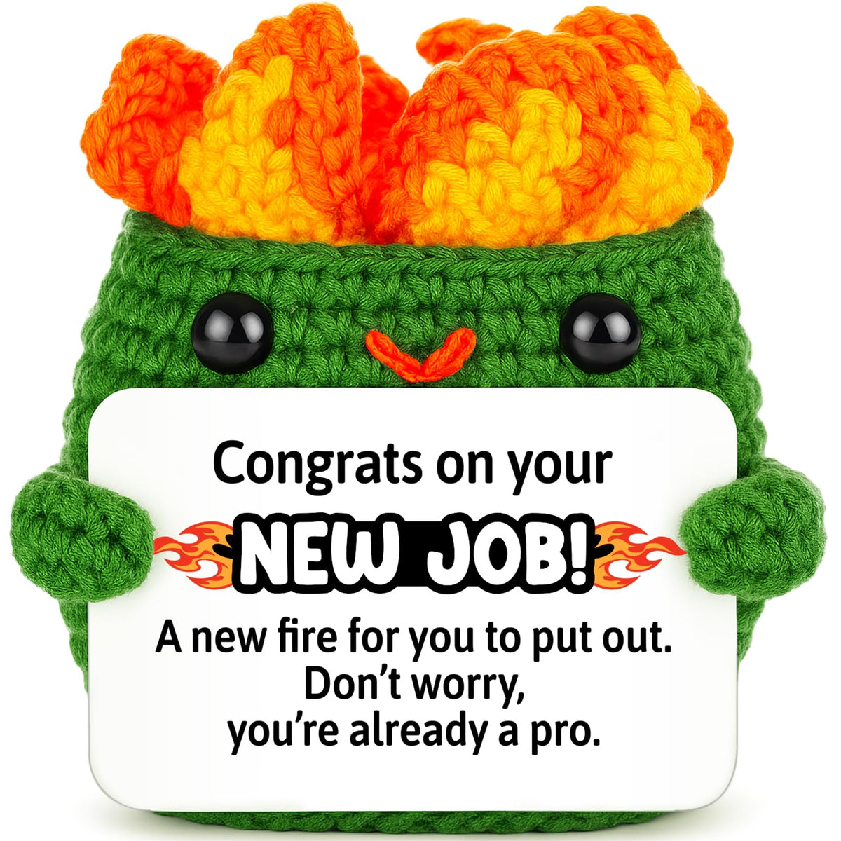 Positive Crochet Dumpster Raging Fire Thank You Birthday Retirement