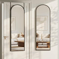 Antok 58" x 20" Arched Full Length Floor Mirror, Aluminum Frame, Black