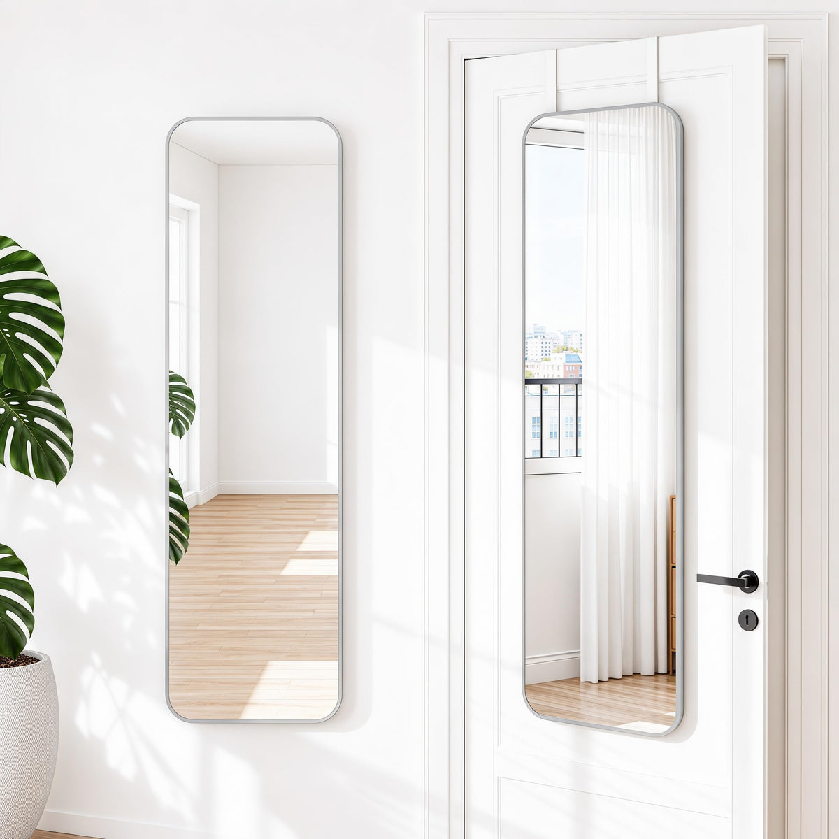 NARCISSUS 57x20 Full Length Mirror Over The Door or Freestanding/Wall Gold