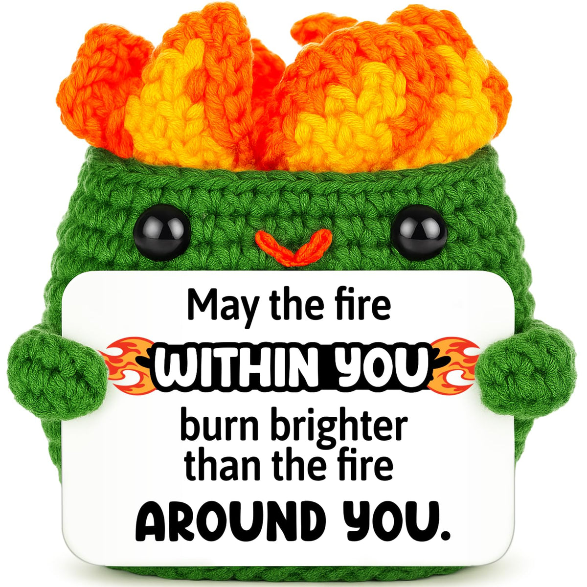 Positive Crochet Dumpster Raging Fire Thank You Birthday Retirement