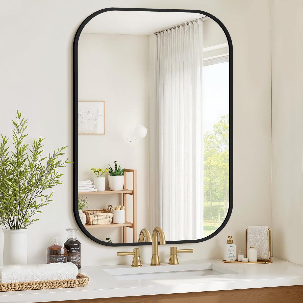 24" x 36" Bathroom Vanity Mirror for Wall, Black
