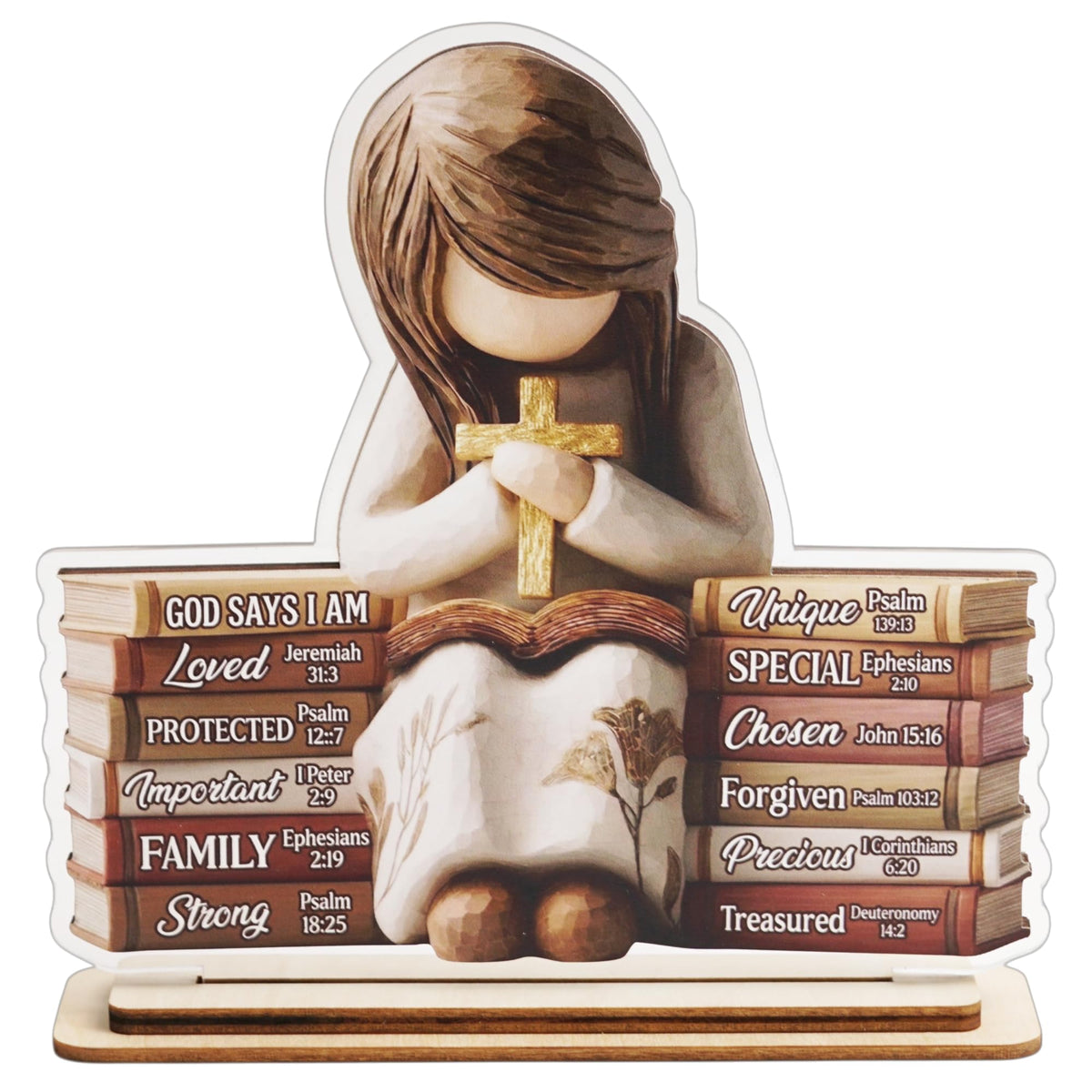 Christian Gifts for Women: Bible Verse Decor, God Says I Am Decorative Sign