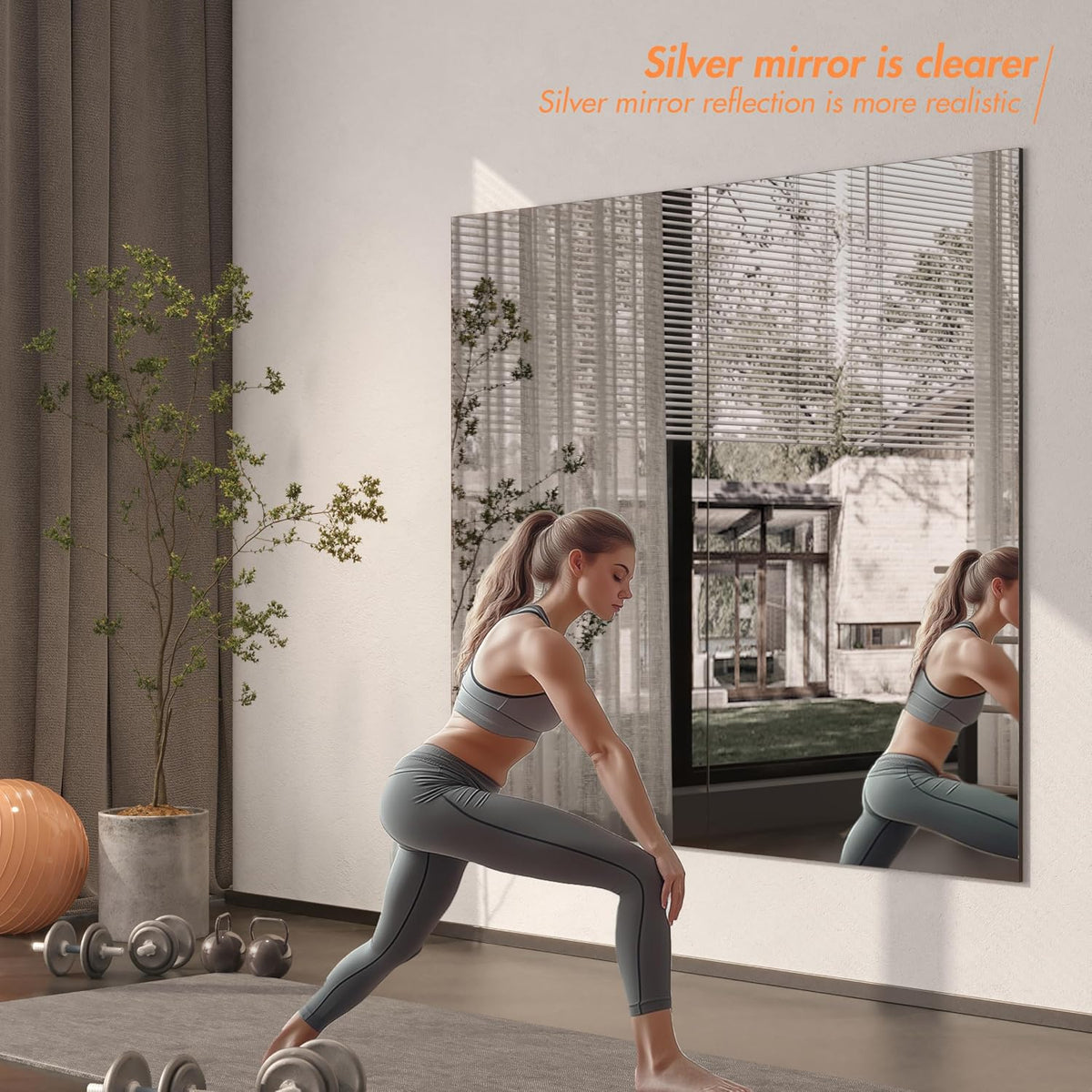 Hasipu 2 Pcs Home Gym Mirror, 72" x 36" Each, Large Full Length Frameless