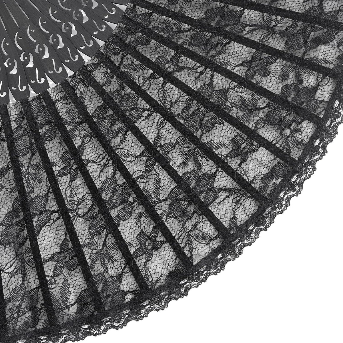 choyaxo Black Lace Handheld Fan Bamboo Folding Fan